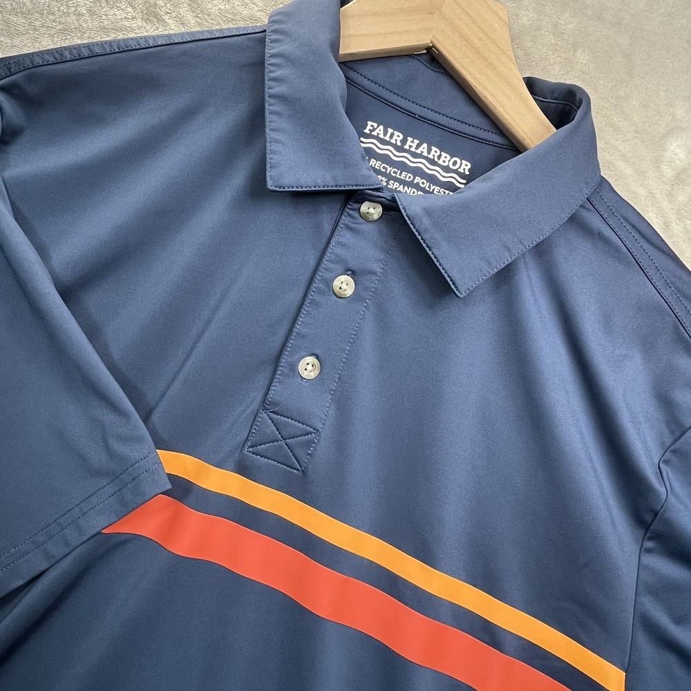 Fair Harbor‎ Golf Polo Wicking Athletic Short Sleeve Golf Shirt Mens Medium
